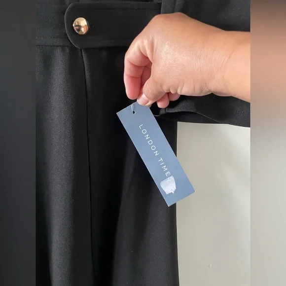 London Times women’s Side Tab Fit & Flare Dress - Picture 3 of 4